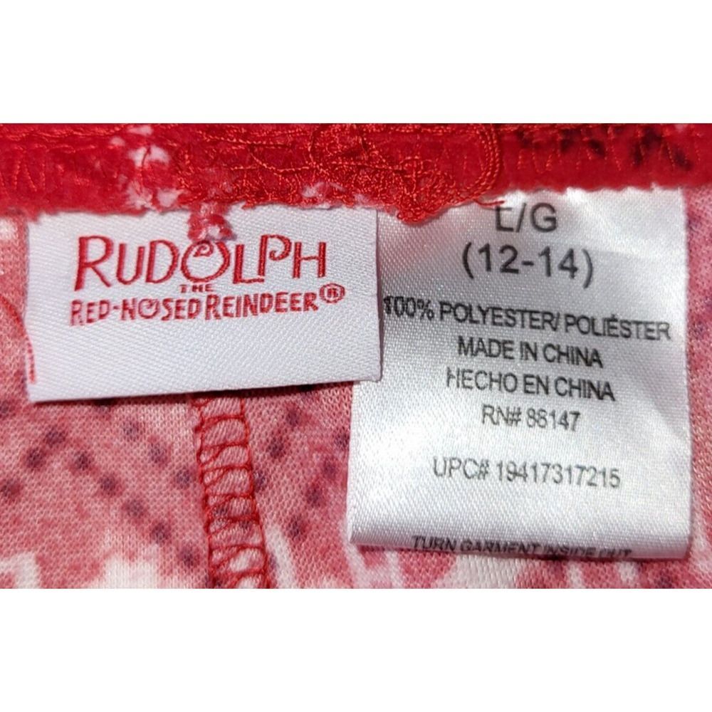 The Rudolph Co Size 12-14 Lounge Pants / Pajamas Stretch Soft Reindeer Red Xmas - Picture 5 of 11